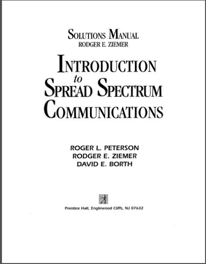 Introduction to Spread Spectrum Communications solution manual